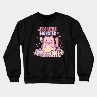 This Little Monster is One | 1st Birthday Crewneck Sweatshirt